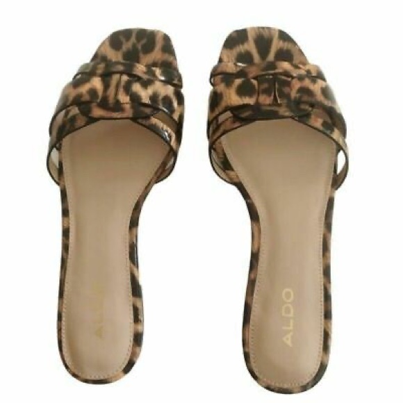 ALDO Astirassa Sandals Slides Patent Animal Print - Picture 4 of 11